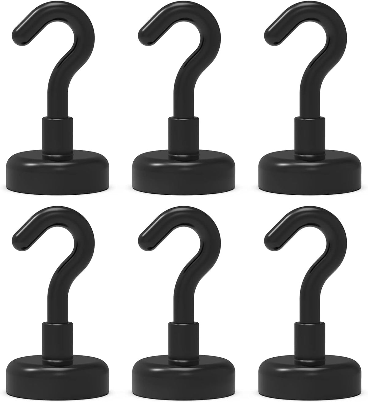 Magvora Magnetic Hooks 22lb Heavy Duty Strong Magnet Hooks with Swivel Snap Hook, 2 Pack