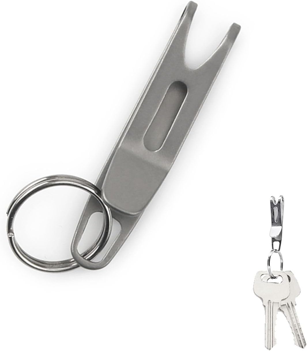 Minova Mini Titanium Alloy Clasp with Key Ring, Pocket Suspension Clip for Everyday Carry
