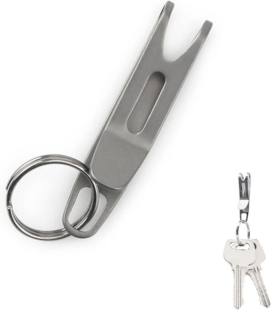 Minova Mini Titanium Alloy Clasp with Key Ring, Pocket Suspension Clip for Everyday Carry