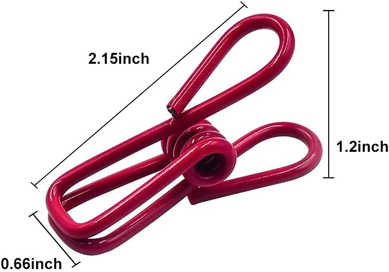 Colora 16 Pack Chip Clips, Utility PVC Coated Colorful Steel Chip Clips for Sealing Food