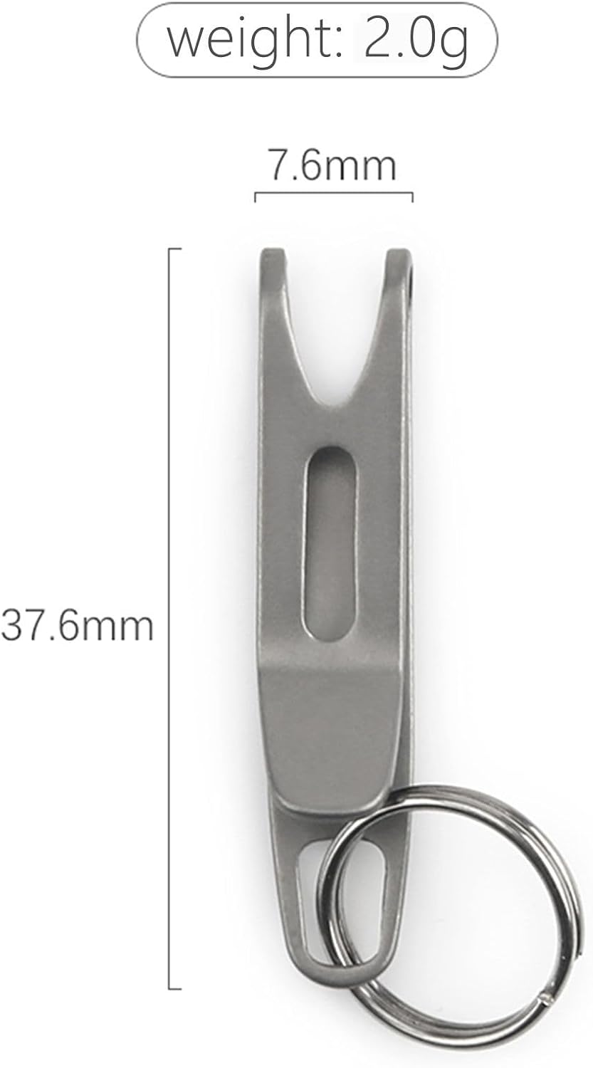 Minova Mini Titanium Alloy Clasp with Key Ring, Pocket Suspension Clip for Everyday Carry