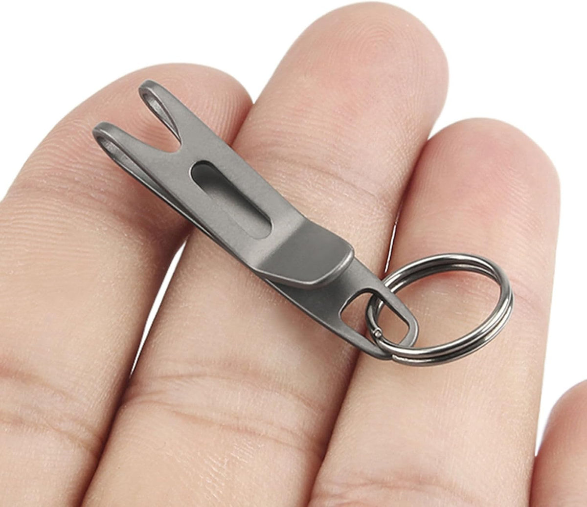 Minova Mini Titanium Alloy Clasp with Key Ring, Pocket Suspension Clip for Everyday Carry