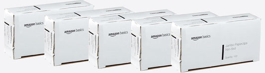 Amazora Basics Jumbo Size Office Paper Clips, Non Skid, Silver, 1000 Count Pack Set