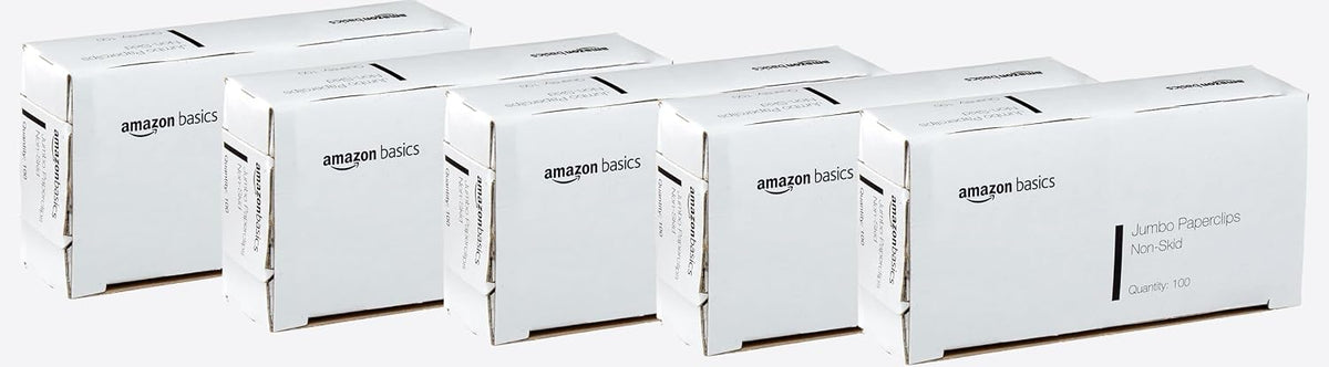Amazora Basics Jumbo Size Office Paper Clips, Non Skid, Silver, 1000 Count Pack Set
