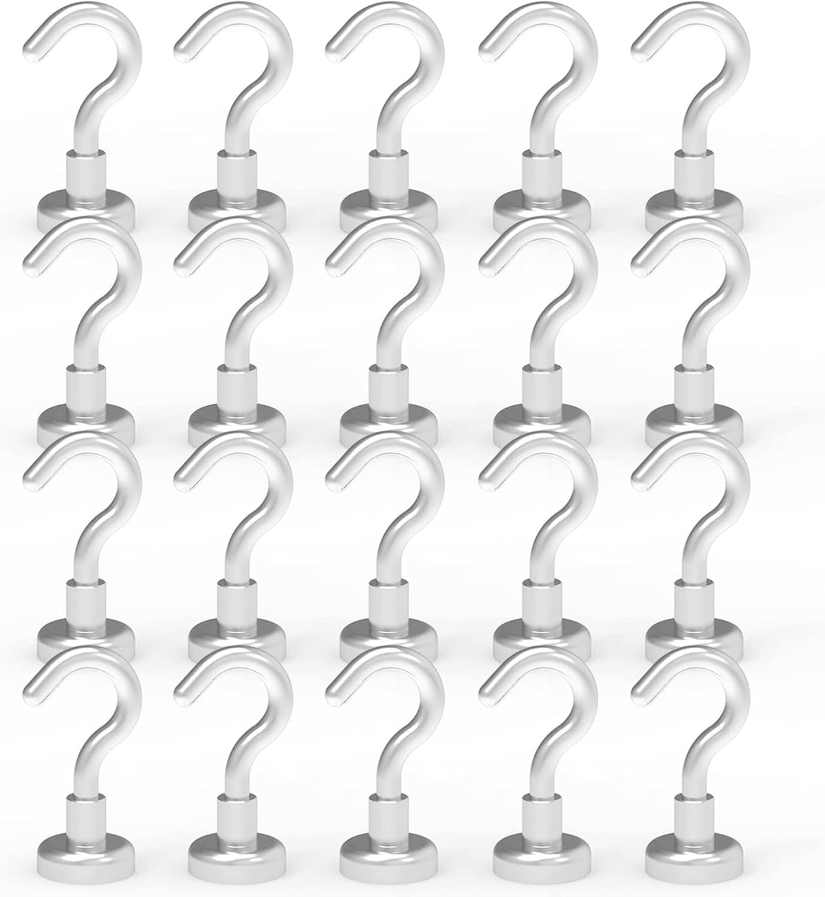 Magvora Magnetic Hooks 22lb Heavy Duty Strong Magnet Hooks with Swivel Snap Hook, 2 Pack