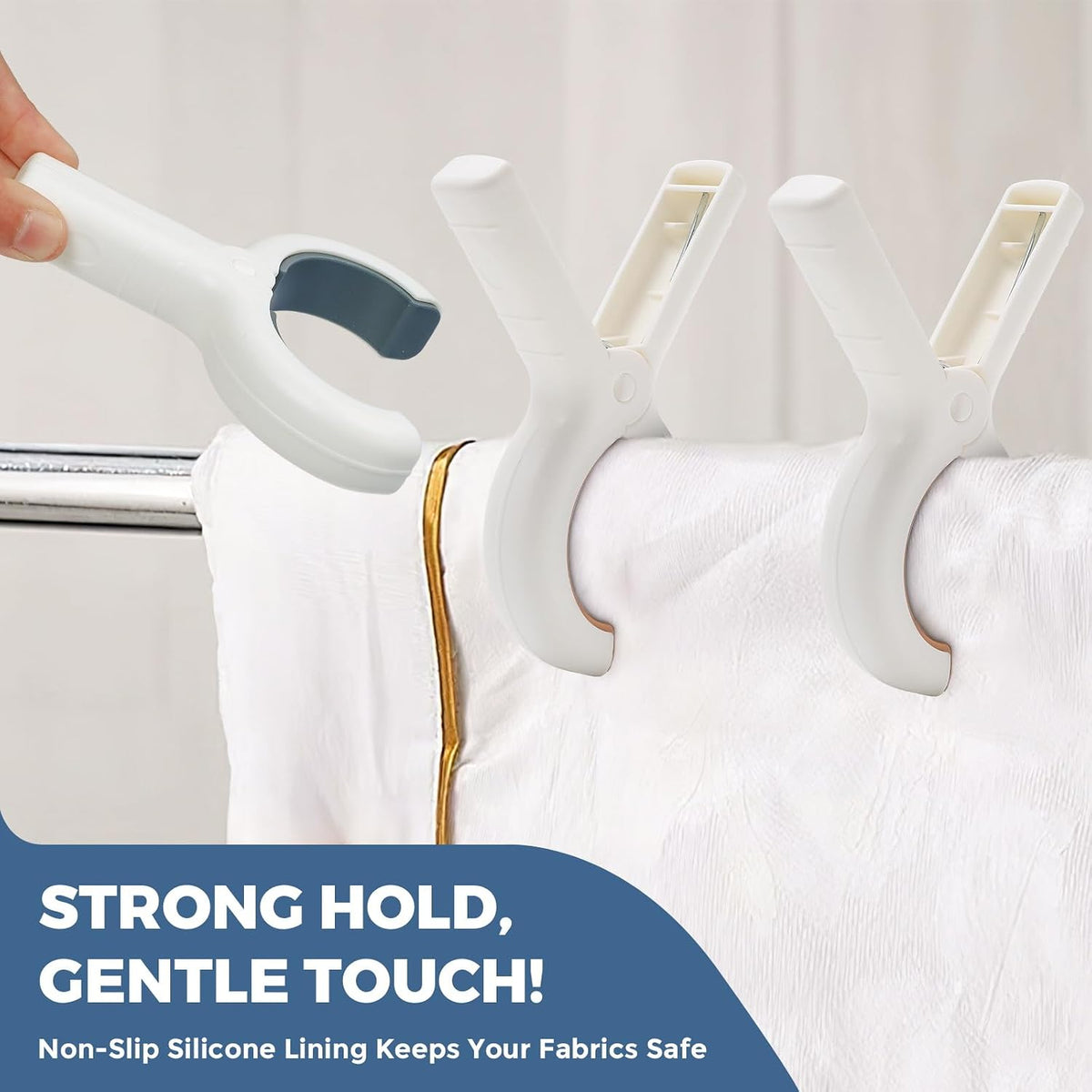 Exelra Extra Large Beach Towel Clips, 8 Pack, 5.1 Inch Chair Clips, Heavy Duty Outdoor