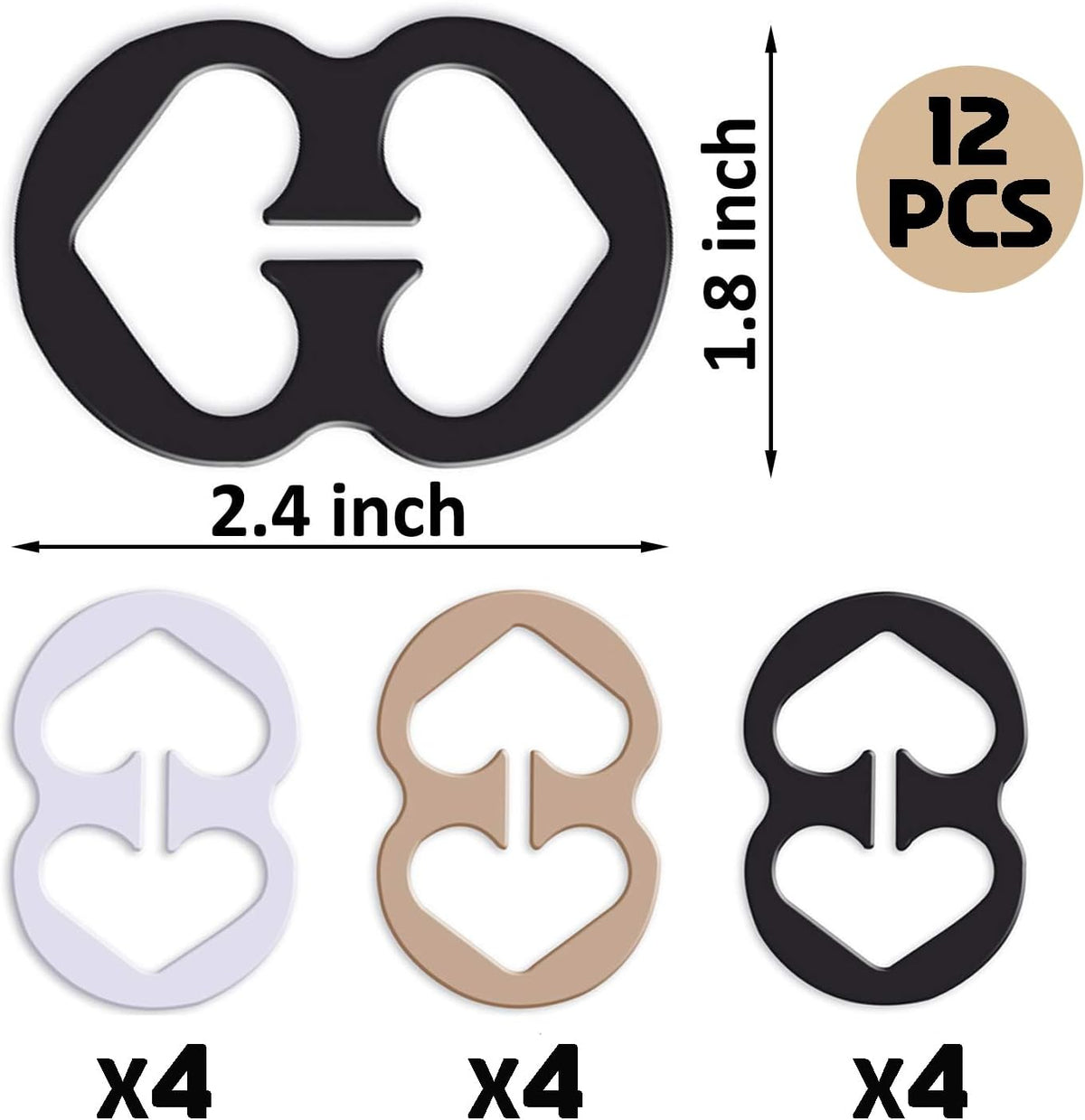 Wavora Plus Bra Strap Clips, Racerback Bra Clips, Strap Holders, Conceal Hide Straps