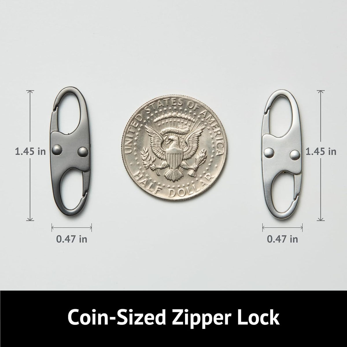 Zelora Zipper Clips Anti Theft, Carabiner Travel Essentials, 8 Pcs Gray for Luggage