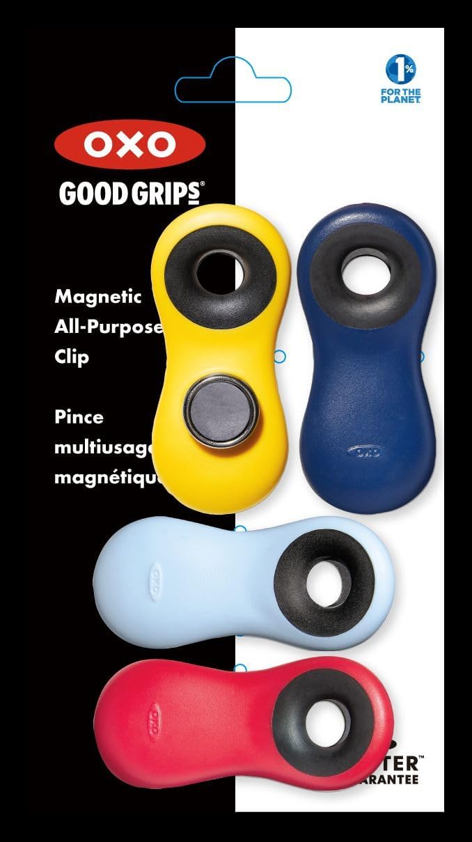 Oxora Good Grips 4 Piece All Purpose Magnetic Clips Set, Multicolor for Home and Office
