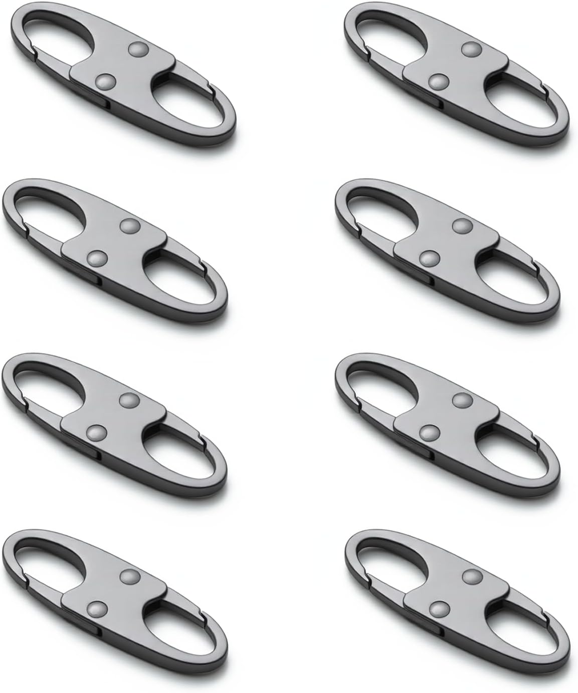 Zelora Zipper Clips Anti Theft, Carabiner Travel Essentials, 8 Pcs Gray for Luggage