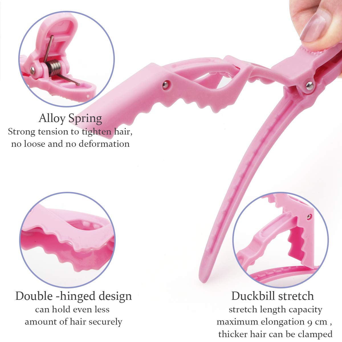 Glavora 12 Pcs Alligator Hair Clips for Styling Sectioning, Non Slip Salon Hair Clips