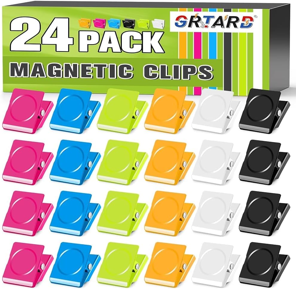 Ortiva 6 Pack Magnetic Clips for Refrigerator, Fridge Magnet Clips, 1.2 Inch, Strong Hold