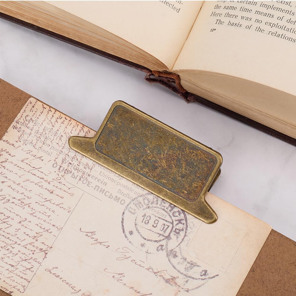 Crazeon Metal Book Clips, Travelers Notebook Clips, Antique Bronze Alloy Vintage Clamps