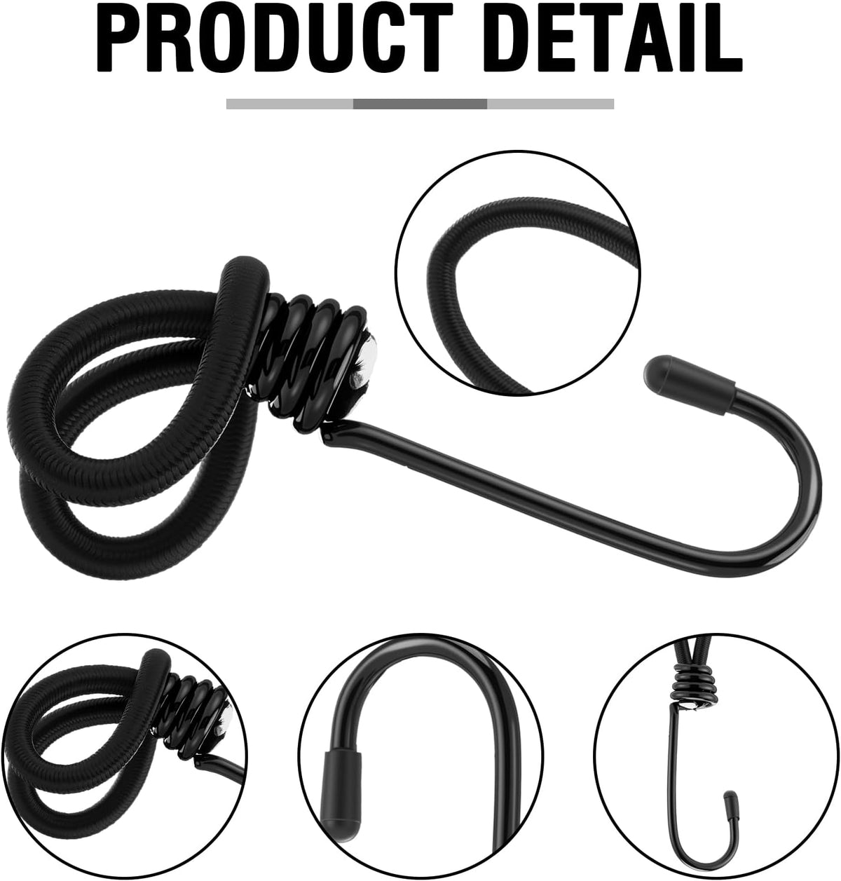 Bunvora 25 Pcs Small Bungee Cords with Hooks, Bulk 5.9 Inch Heavy Duty Tie Down Cords