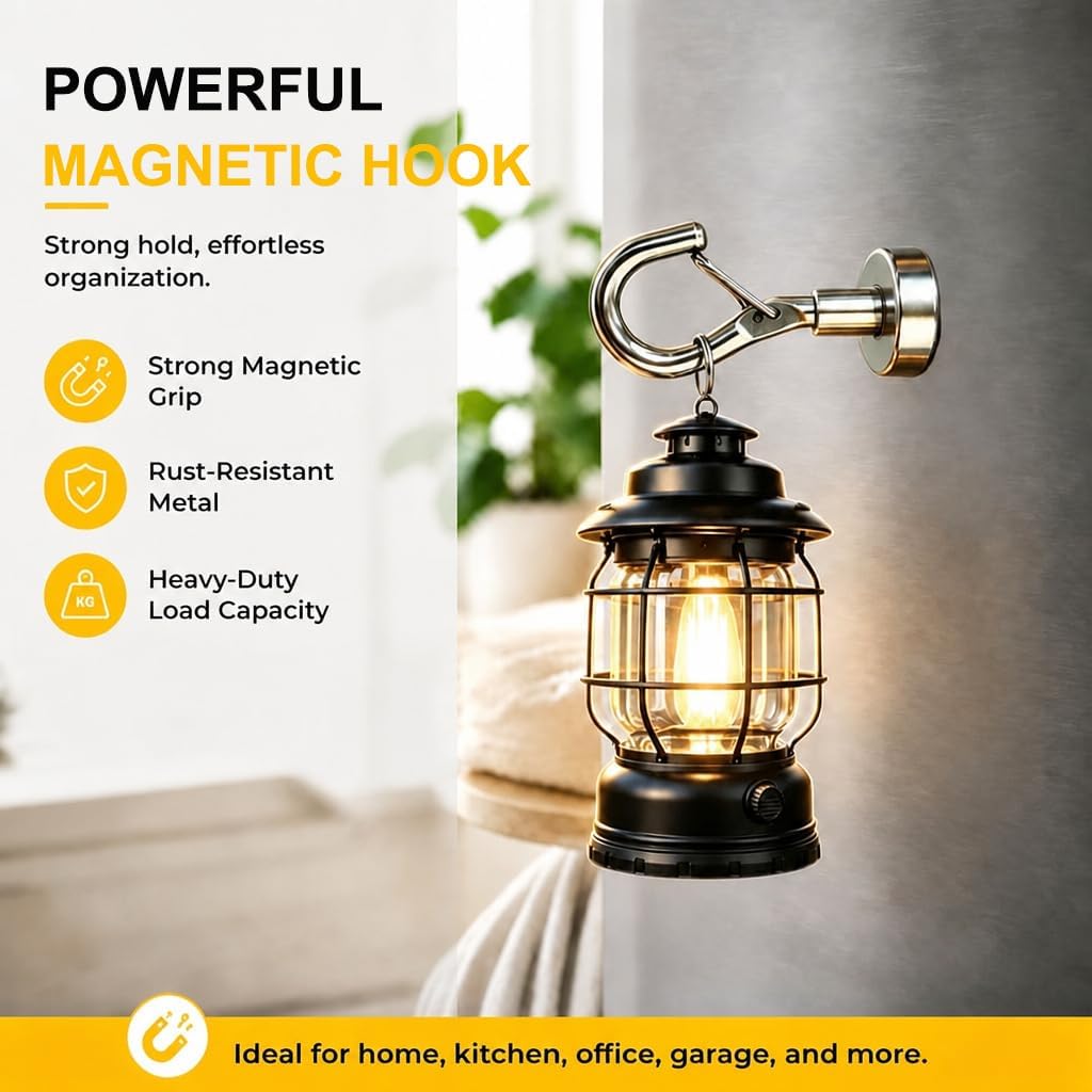 Magvora Magnetic Hooks 22lb Heavy Duty Strong Magnet Hooks with Swivel Snap Hook, 2 Pack