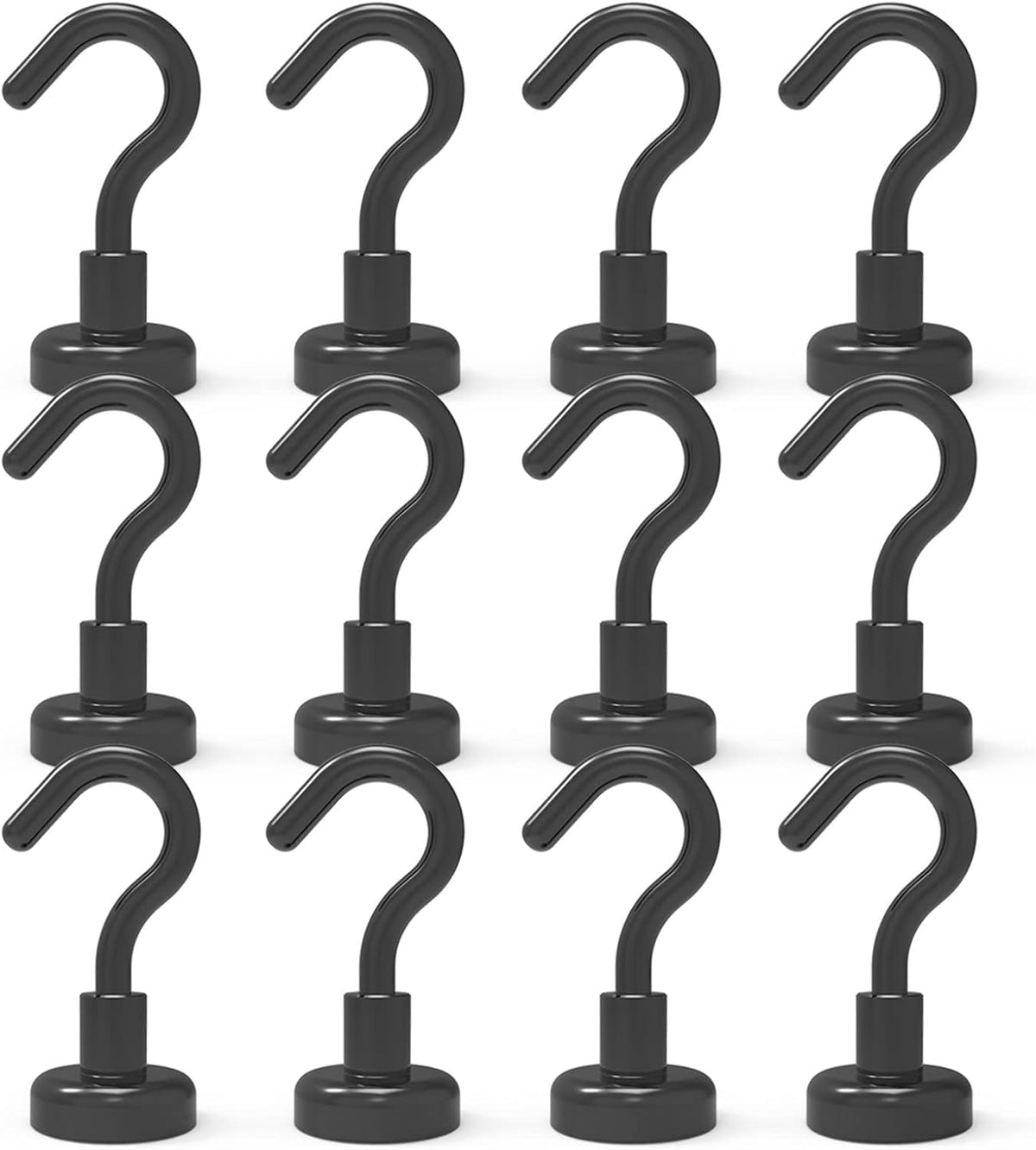 Magvora Magnetic Hooks 22lb Heavy Duty Strong Magnet Hooks with Swivel Snap Hook, 2 Pack