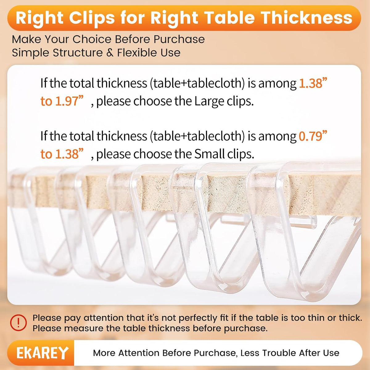 Elvara 24 Pcs Clear Tablecloth Clips, Holders for Securing Outdoor and Indoor Table Cloth