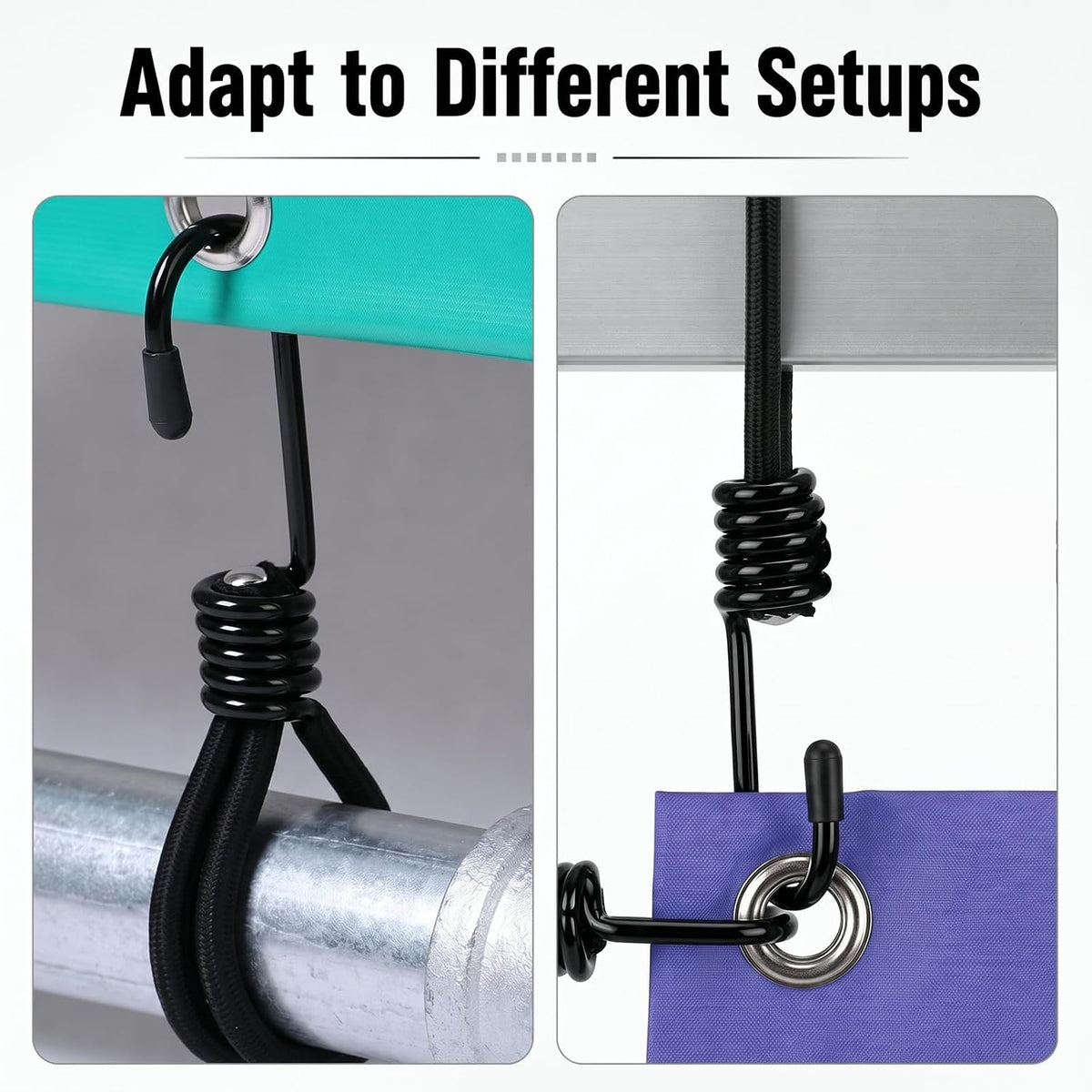 Bunvora 25 Pcs Small Bungee Cords with Hooks, Bulk 5.9 Inch Heavy Duty Tie Down Cords