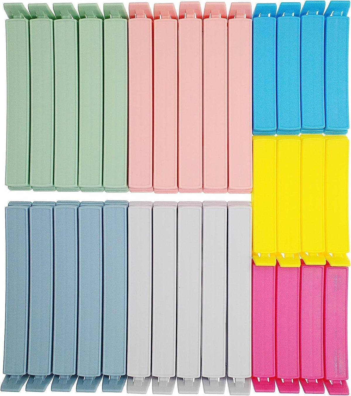 Yavora 32 PCS Plastic Chip Clips for Food Packages, Curved Design Sealing Bag Clips