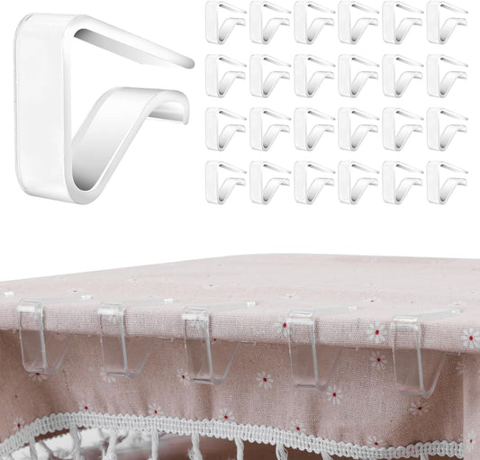 Elvara 24 Pcs Clear Tablecloth Clips, Holders for Securing Outdoor and Indoor Table Cloth