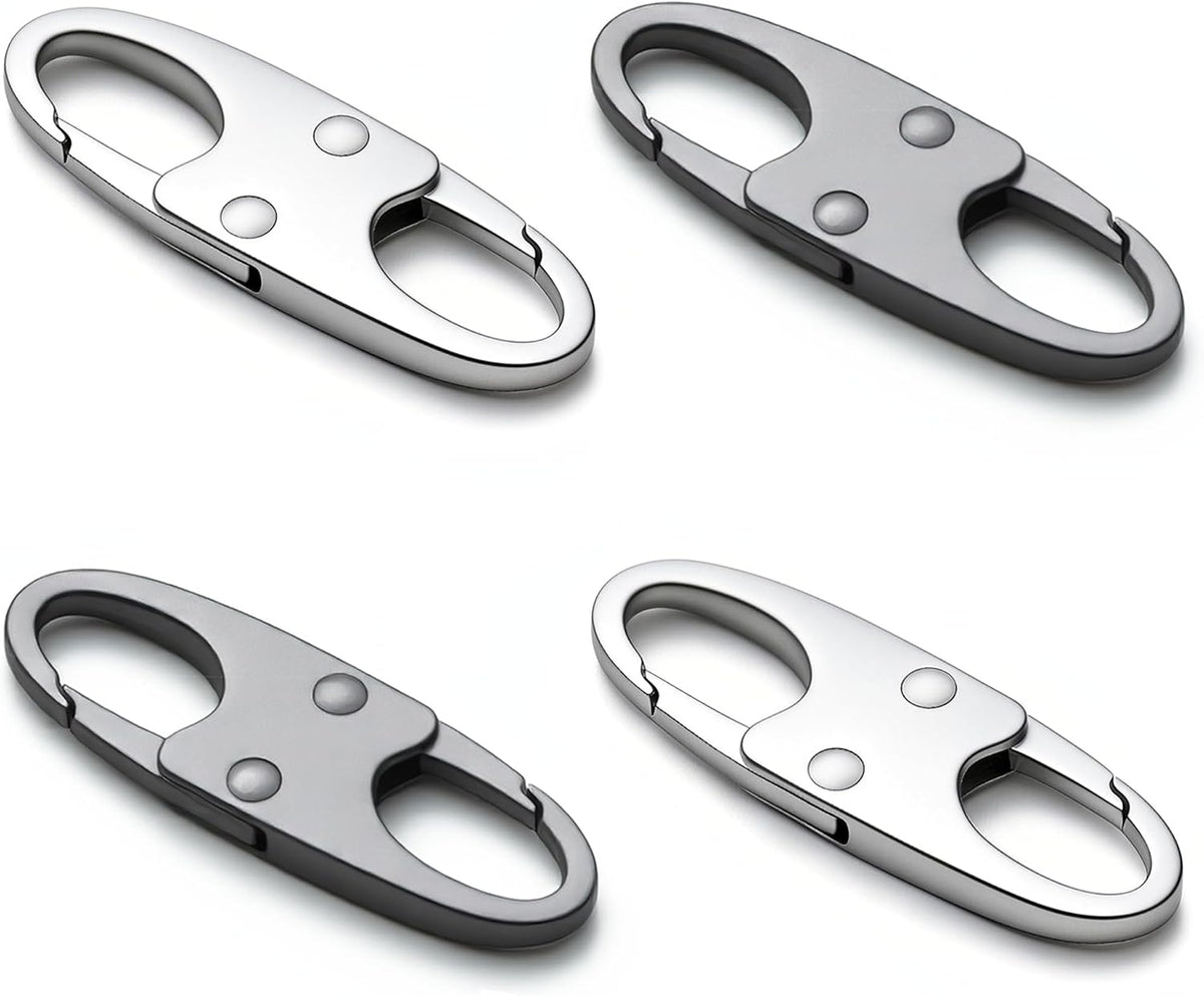 Zelora Zipper Clips Anti Theft, Carabiner Travel Essentials, 8 Pcs Gray for Luggage