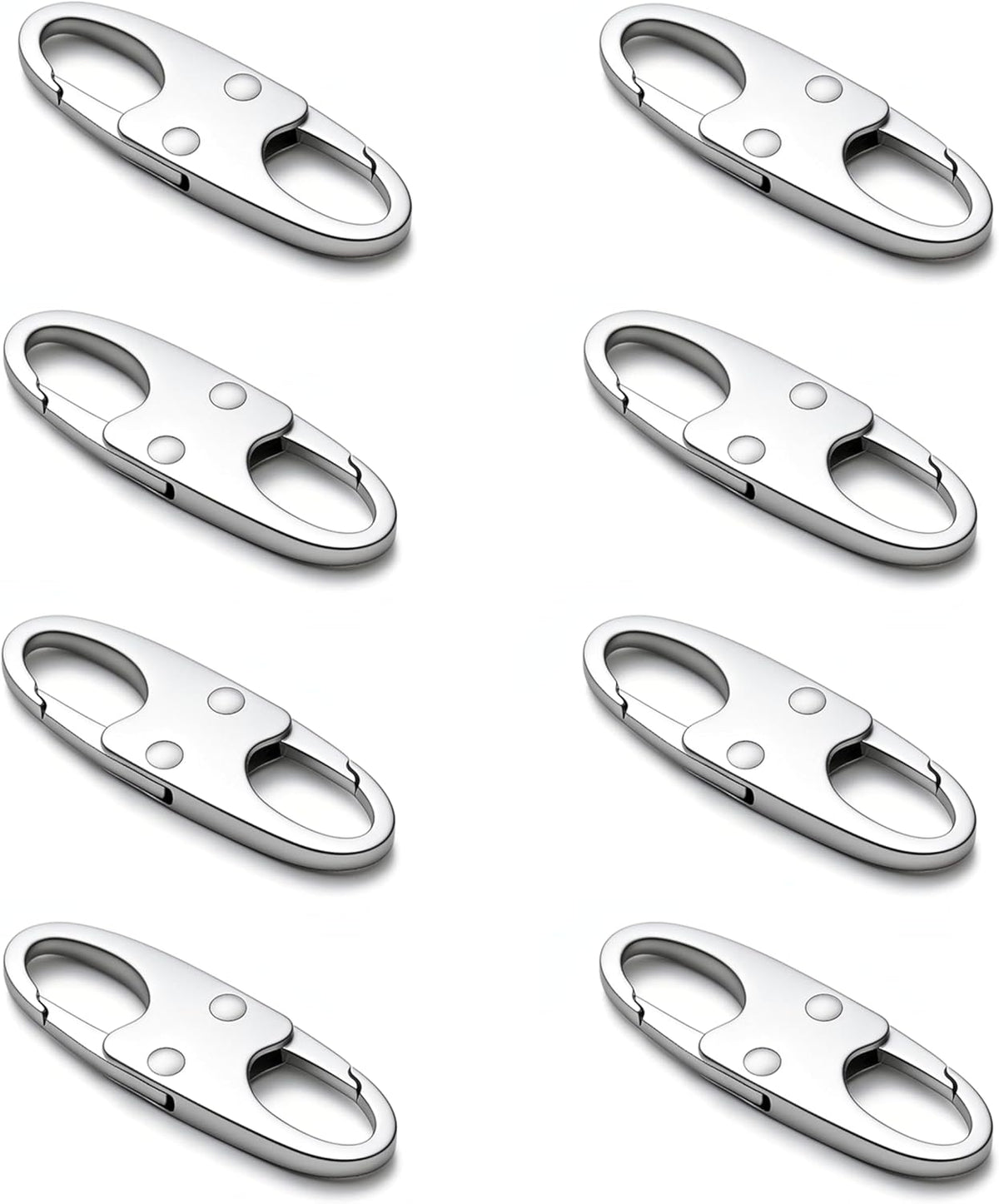 Zelora Zipper Clips Anti Theft, Carabiner Travel Essentials, 8 Pcs Gray for Luggage