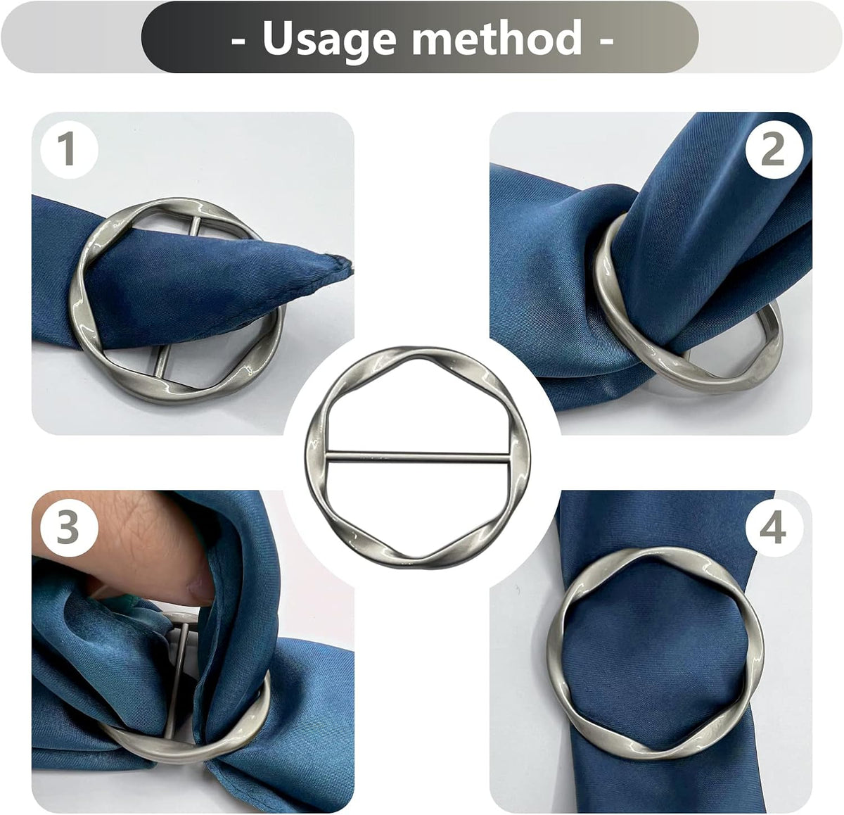 Elvora 6 Pcs Shirt Tie Clips for Women, Scarf Rings, Slides and Waist Tightener Clips