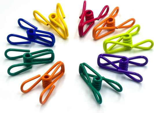 Colora 16 Pack Chip Clips, Utility PVC Coated Colorful Steel Chip Clips for Sealing Food