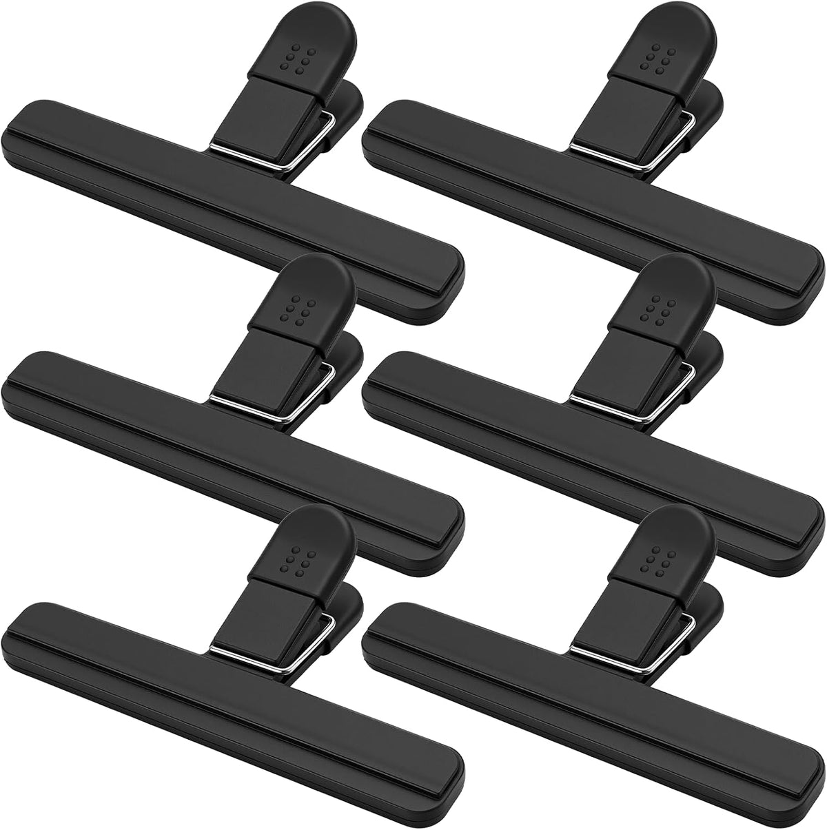 Olivora 6 Pcs Chip Clips, 6 Inch x 3.4 Inch, Colored Food Bag Sealing Clips for Kitchen