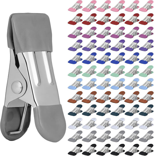 Colvora Clothes Pins Heavy Duty 72 Pack, Metal Clothespins Strong Grip, 12 Color Set