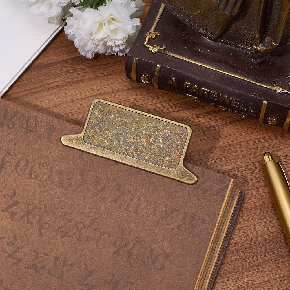 Crazeon Metal Book Clips, Travelers Notebook Clips, Antique Bronze Alloy Vintage Clamps