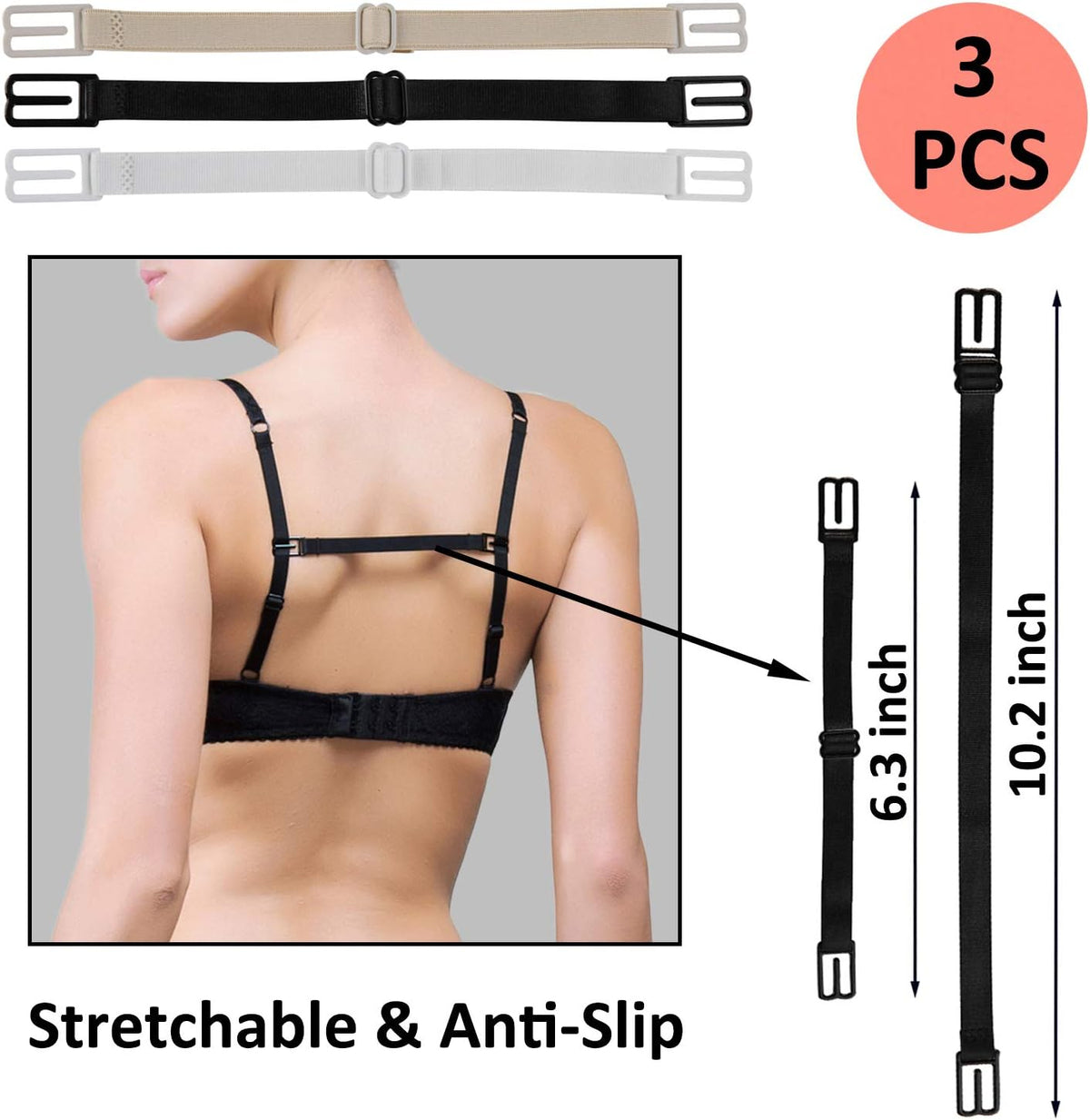 Wavora Plus Bra Strap Clips, Racerback Bra Clips, Strap Holders, Conceal Hide Straps