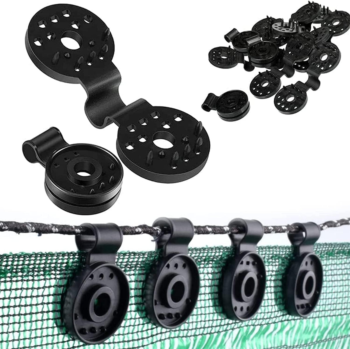 Shadex 60PCS Shade Cloth Clips, Heavy Duty Lock Grip Plastic Clips for Sun Shade Net