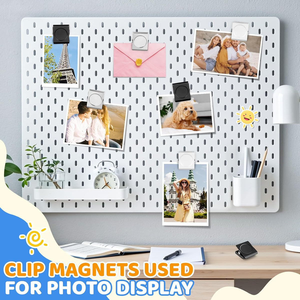 Ortiva 6 Pack Magnetic Clips for Refrigerator, Fridge Magnet Clips, 1.2 Inch, Strong Hold