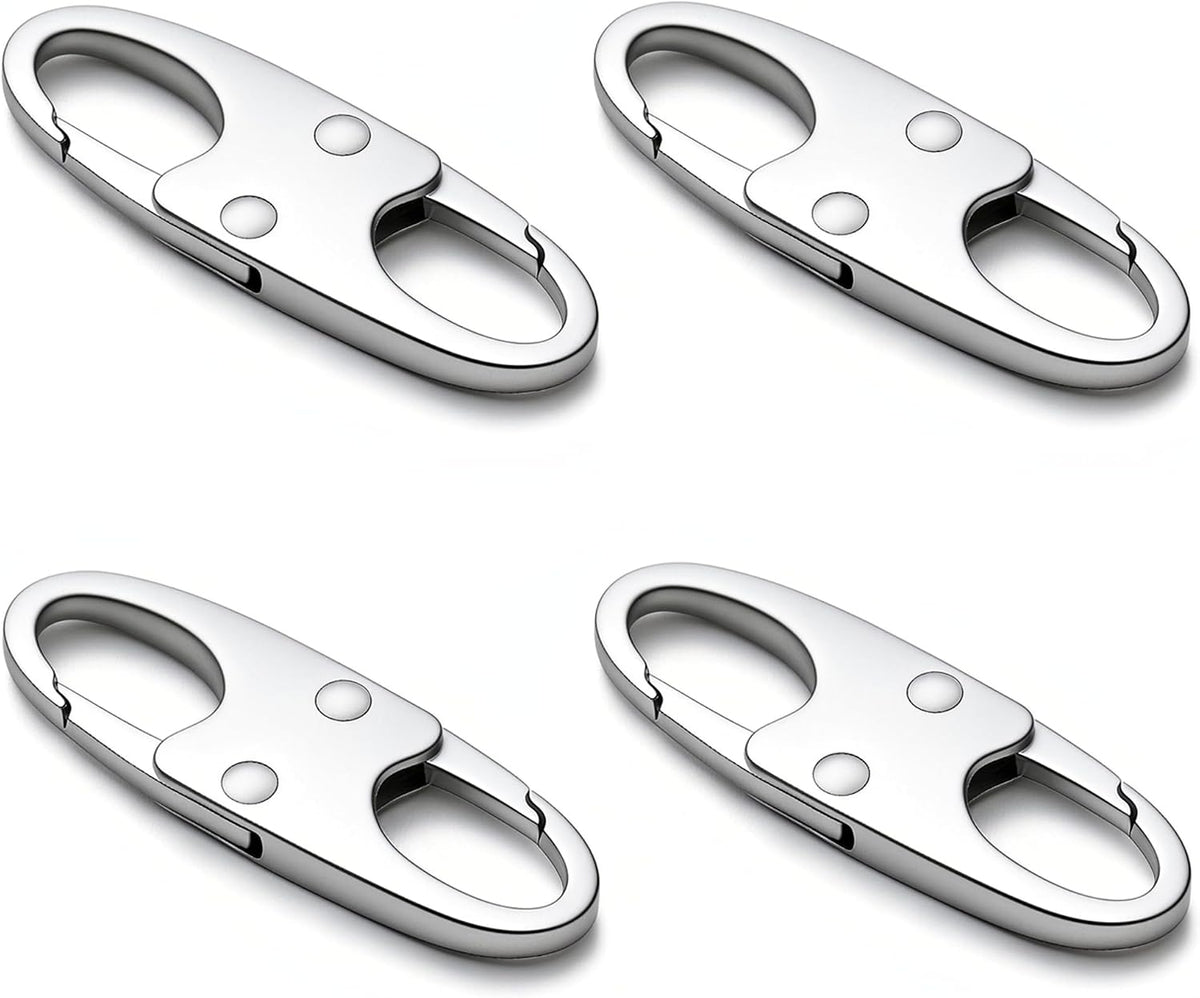Zelora Zipper Clips Anti Theft, Carabiner Travel Essentials, 8 Pcs Gray for Luggage