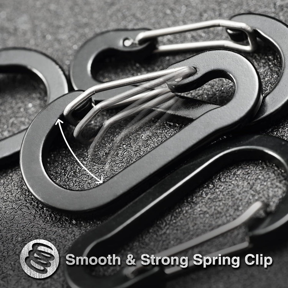 Aluvia 10 Pack Aluminum D Shape Locking Mini Carabiners with Key Rings for Outdoor Use
