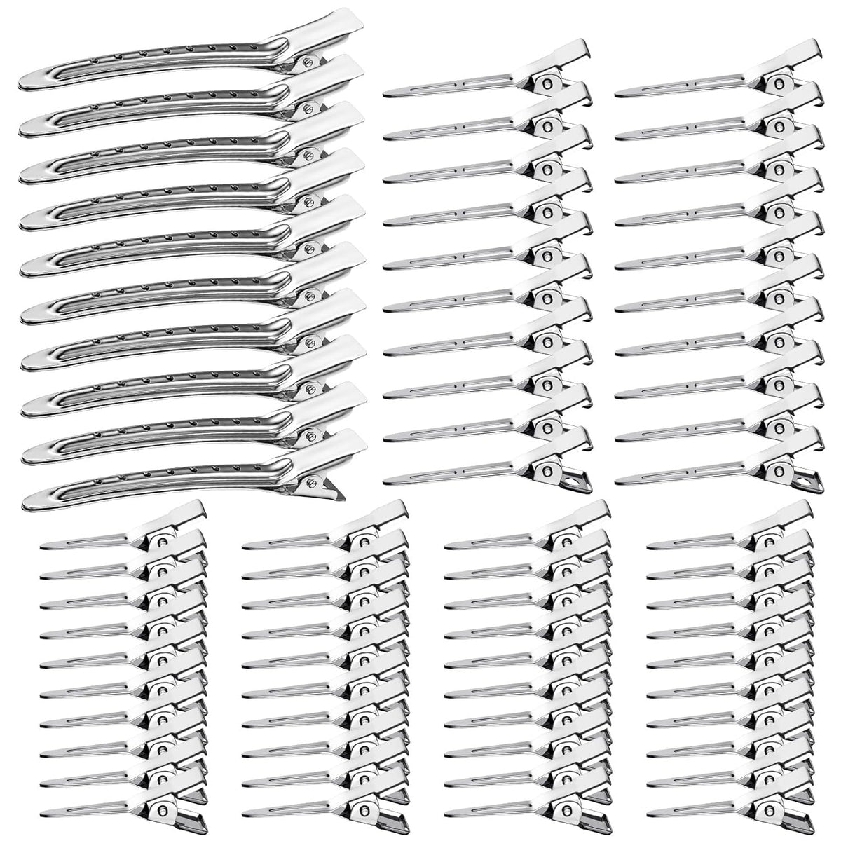 Metvora 30PCS Metal Alligator Hair Clips, Duck Billed Salon Styling Clips with Holes