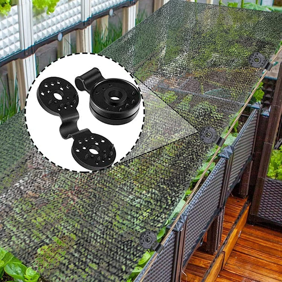 Shadex 60PCS Shade Cloth Clips, Heavy Duty Lock Grip Plastic Clips for Sun Shade Net