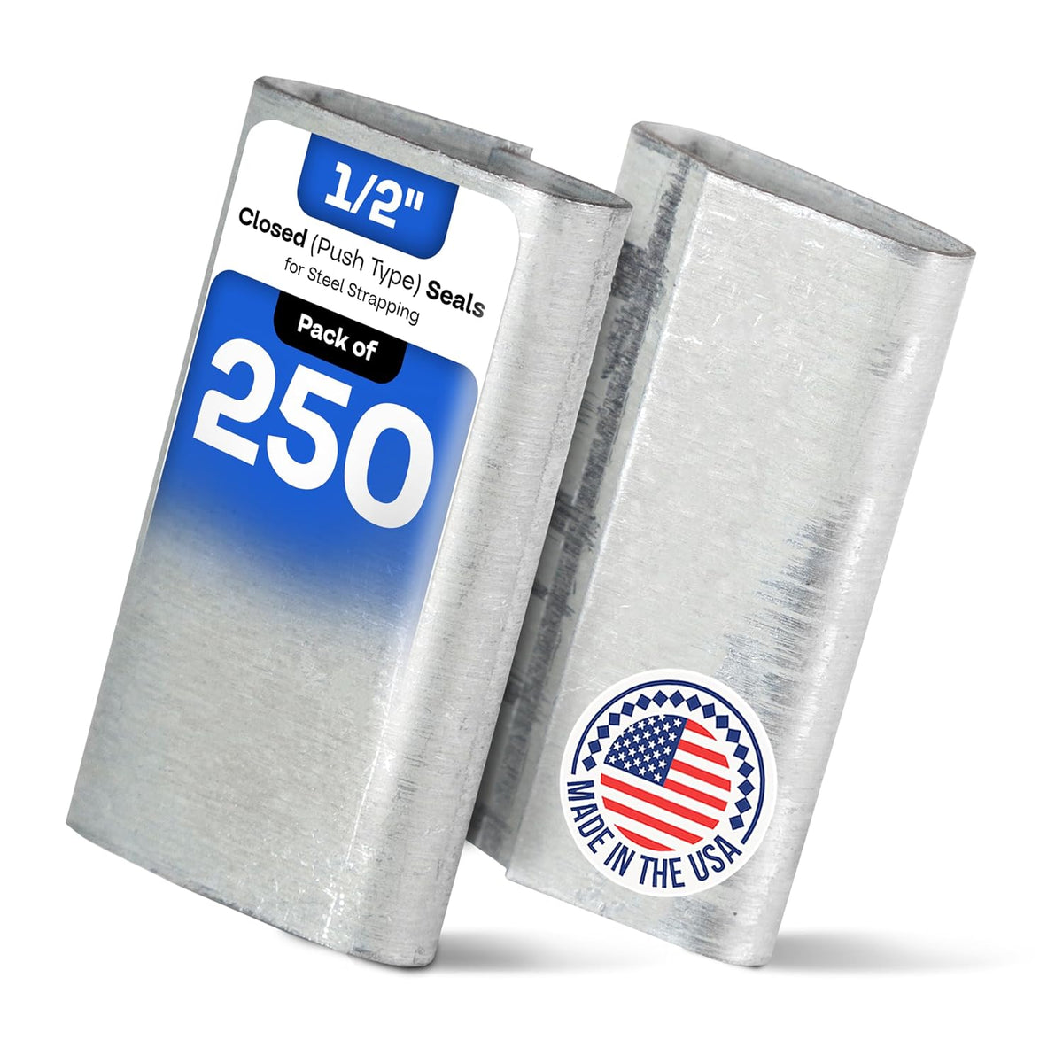 Ivoro Packaging Open Snap-On Seals for 3/4 Inch Strap Width Steel Strapping, 1000 Pack