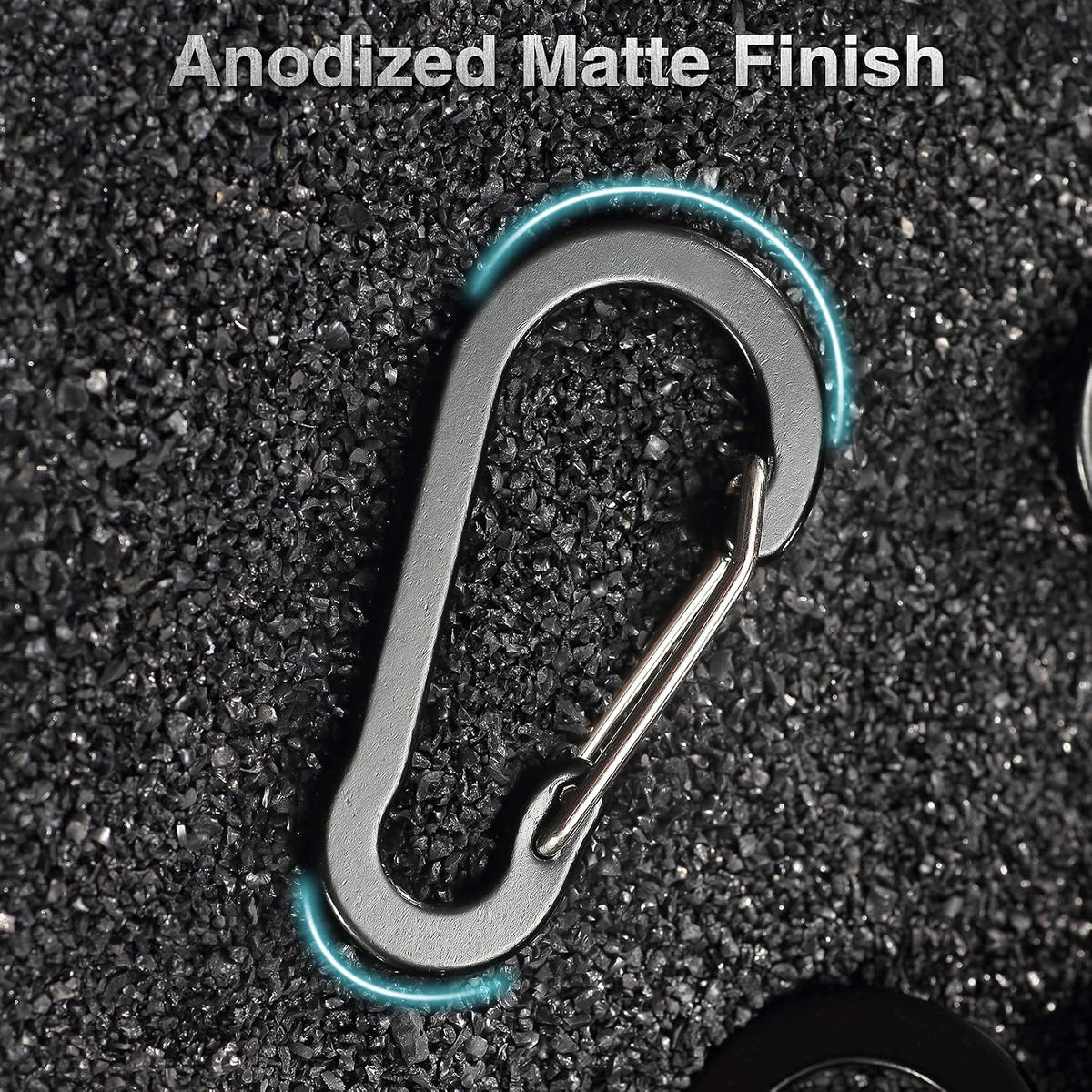 Aluvia 10 Pack Aluminum D Shape Locking Mini Carabiners with Key Rings for Outdoor Use