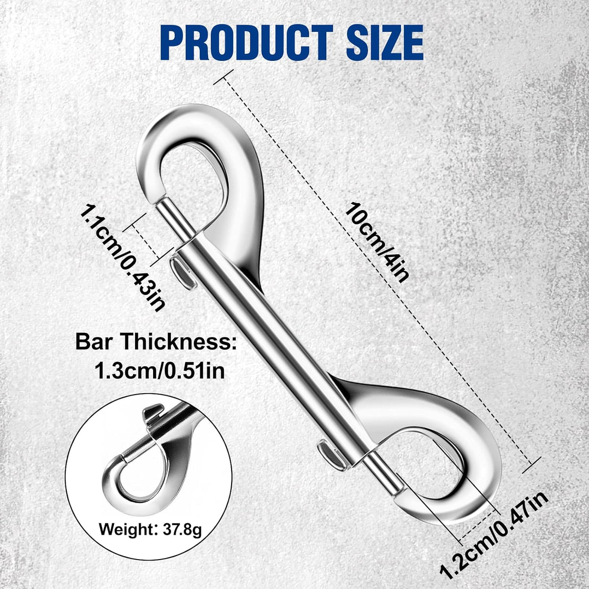 Elvora 16 Pack Double Ended Snaps, 4 Inch Heavy Duty Double Sided Snap Hook Clips Set