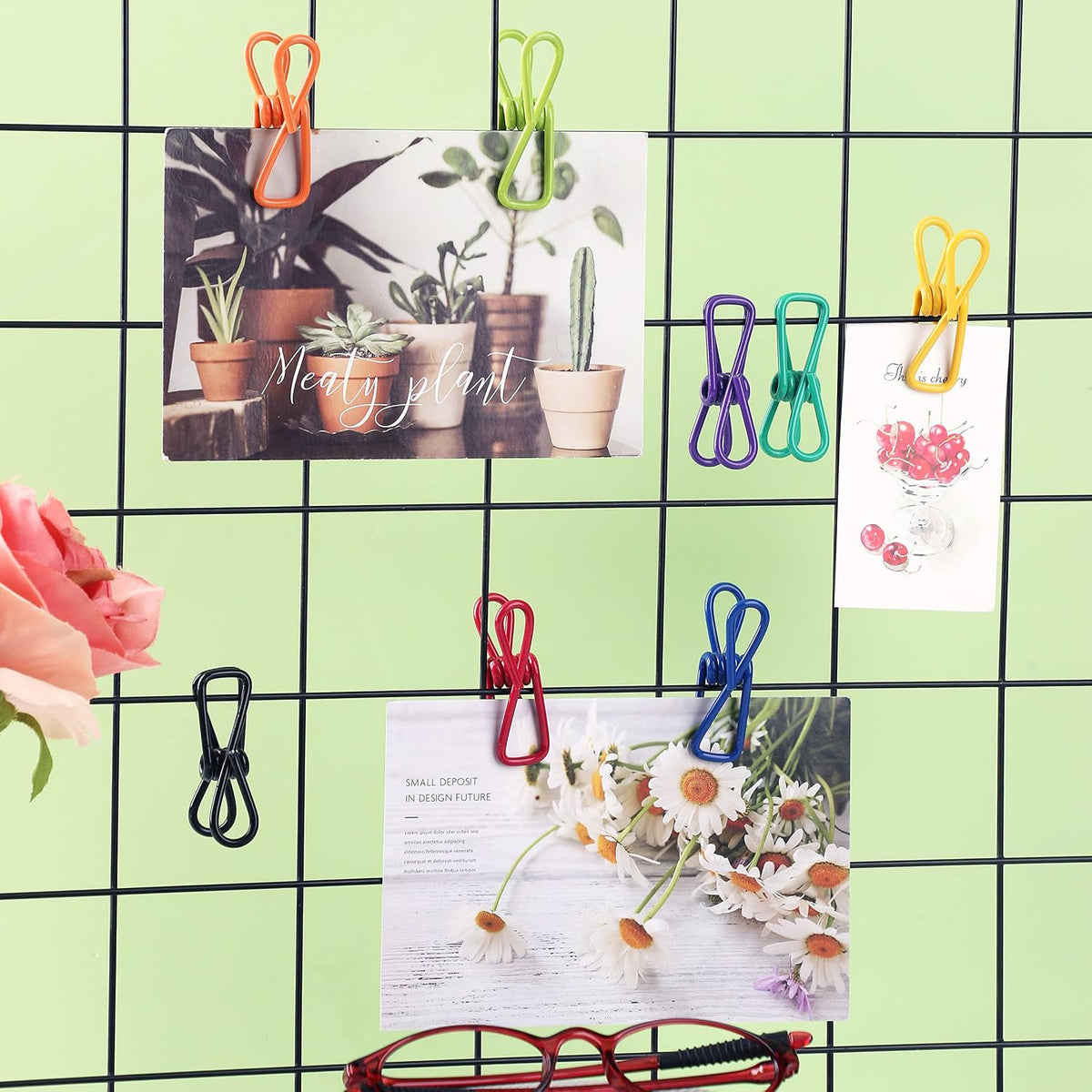Colora 16 Pack Chip Clips, Utility PVC Coated Colorful Steel Chip Clips for Sealing Food