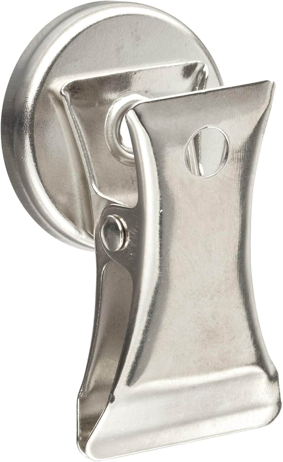 Magvora 7219 Chrome Plated Magnet Base With Clip, 1 Inch Diameter, Pack of 2 Pieces