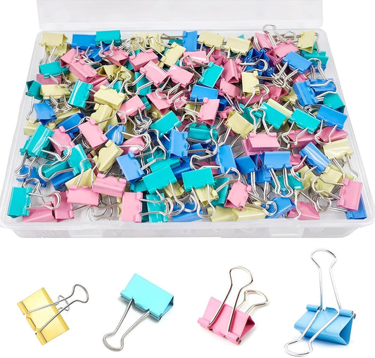 Bindora 180 Pcs Small Binder Clips Assorted Colored, 0.59 Inch/15mm Mini Paper Clips