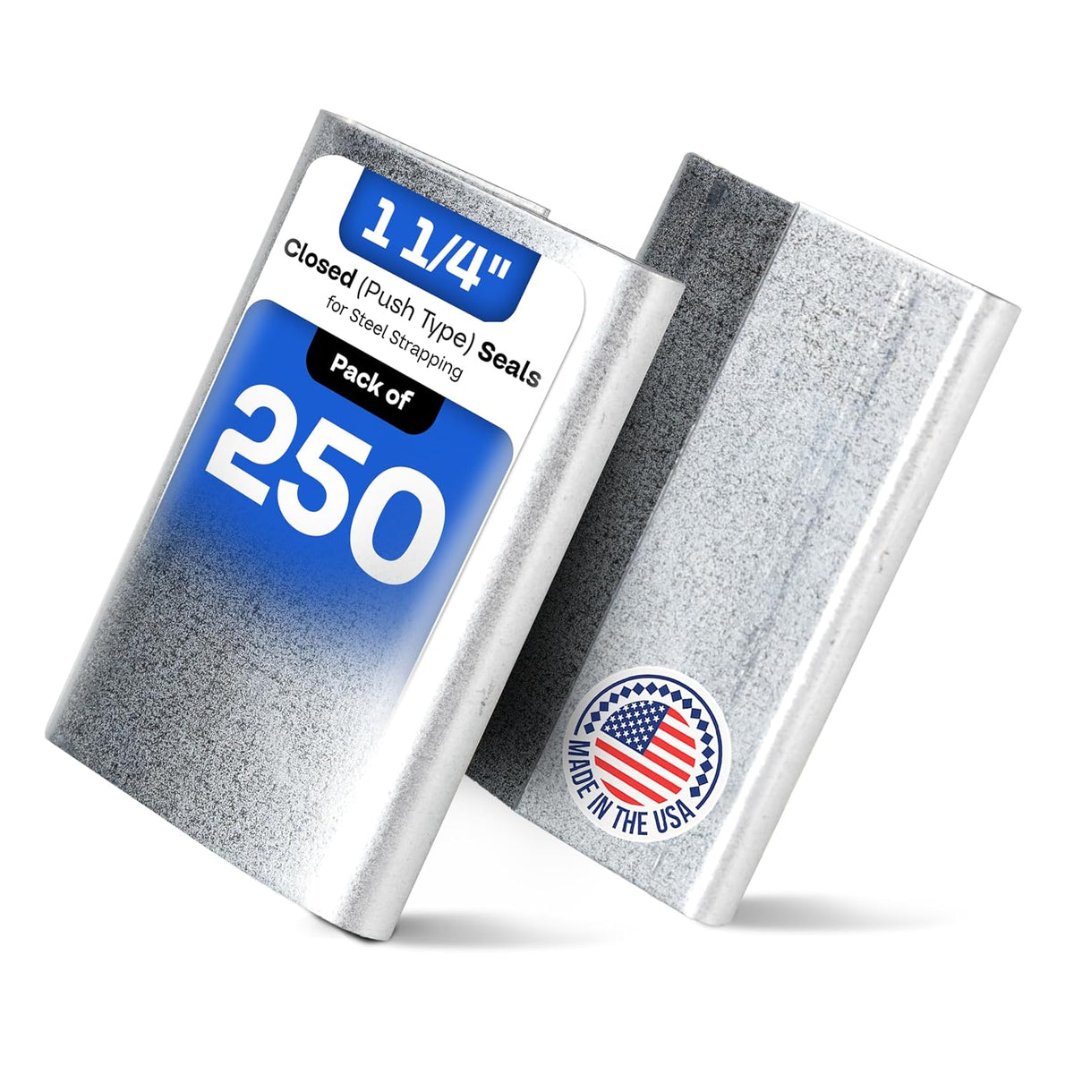Ivoro Packaging Open Snap-On Seals for 3/4 Inch Strap Width Steel Strapping, 1000 Pack