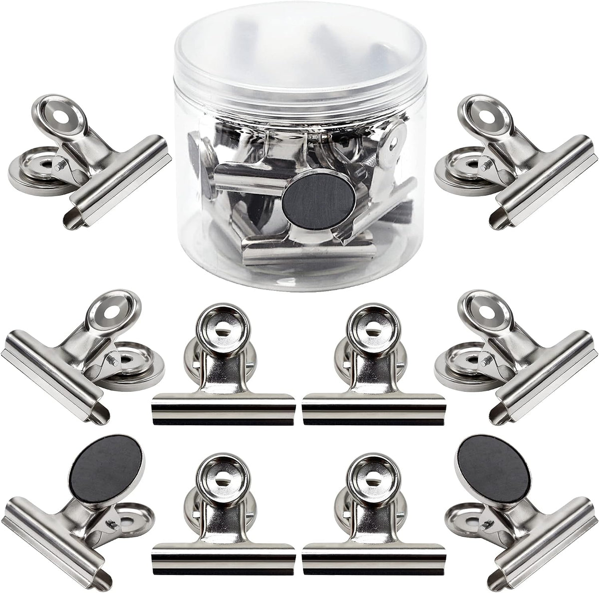 Magvora Magnetic Clips 2 Inch, Heavy Duty Magnet Metal Clips for Refrigerator, 10 Pack