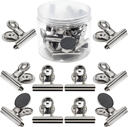 Magvora Magnetic Clips 2 Inch, Heavy Duty Magnet Metal Clips for Refrigerator, 10 Pack