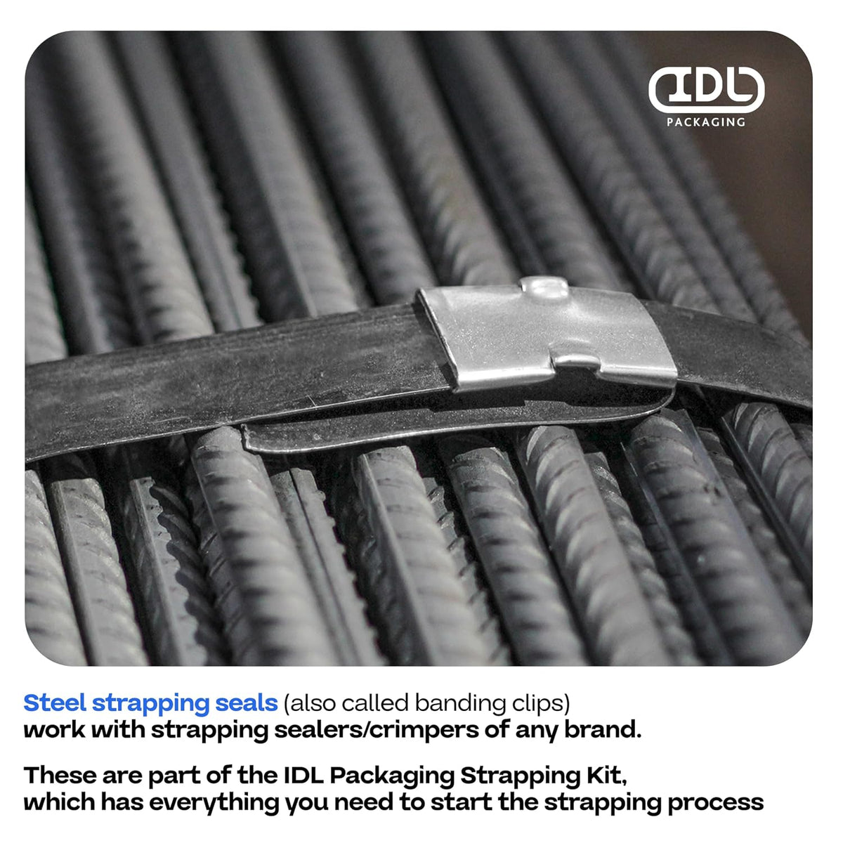 Ivoro Packaging Open Snap-On Seals for 3/4 Inch Strap Width Steel Strapping, 1000 Pack